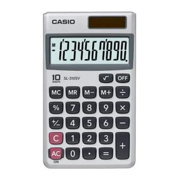Casio SL-310SV 10-Digit Wallet Size Basic Calculator for Elementary to High School classes
