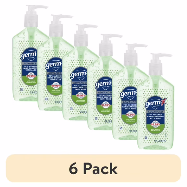 (6 pack) Germ-X Advanced Hand Sanitizer, with Aloe, 12 oz