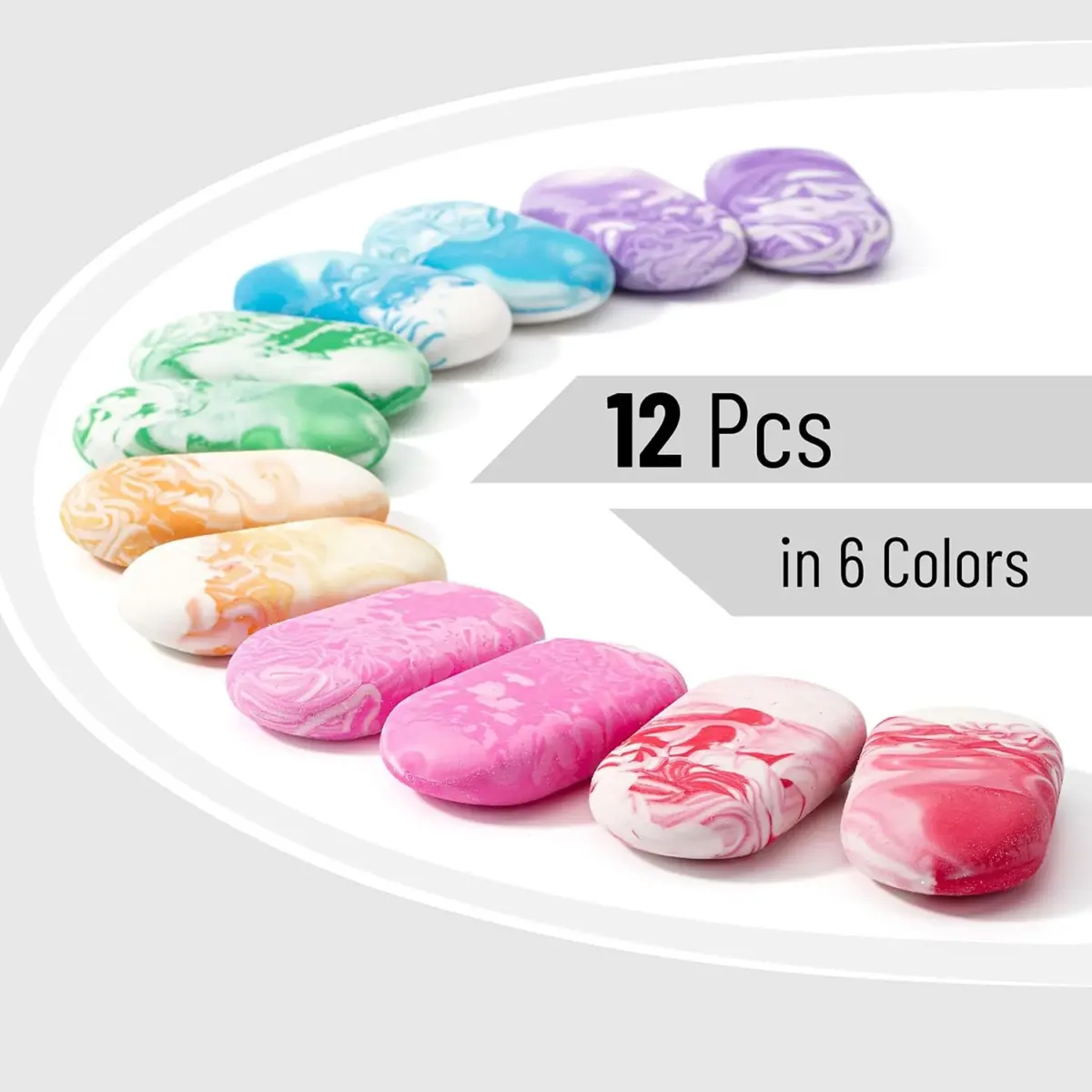 Mr. Pen- Erasers, 12 Pack, Marble Pencil Eraser, Erasers for Pencils - Image 5
