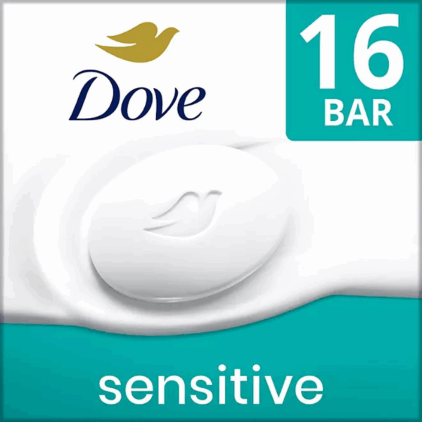 Dove Beauty Bar Soap, Sensitive Skin, 3.75 oz., 16 ct.