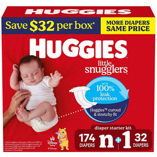 Huggies Little Snugglers Baby Diapers, Sizes Newborn-2