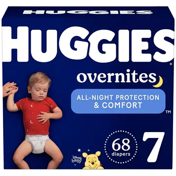 Huggies Overnites Nighttime Baby Diapers, Sizes 3-7