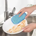 Microfiber Scrub Sponges, KISPATTI Non-Scratch Dishes Washing Cloth Reusable Scouring Pads, 10 Pack - Image 3