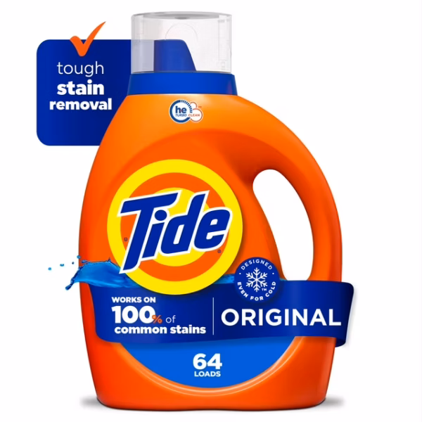 Tide Laundry Detergent Liquid, Original Scent, 84 fl oz, 64 Loads, HE Compatible
