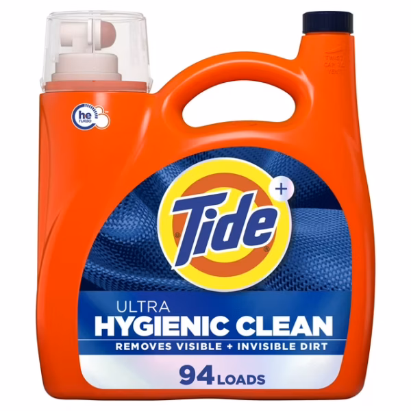 Tide Ultra Hygienic Clean Liquid Laundry Detergent, Original Scent, 132 fl oz, 94 Loads