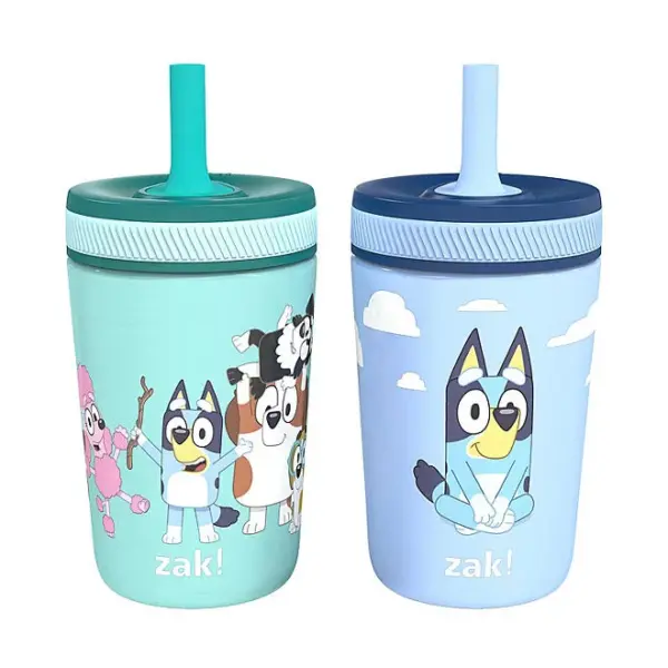 Zak Designs 12-oz. Stainless Steel Double-Wall Tumbler for Kids with Straw, 2-Piece Set, Choose Character