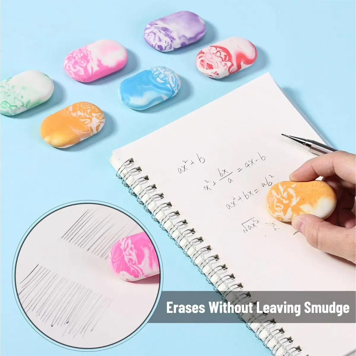 Mr. Pen- Erasers, 12 Pack, Marble Pencil Eraser, Erasers for Pencils - Image 8