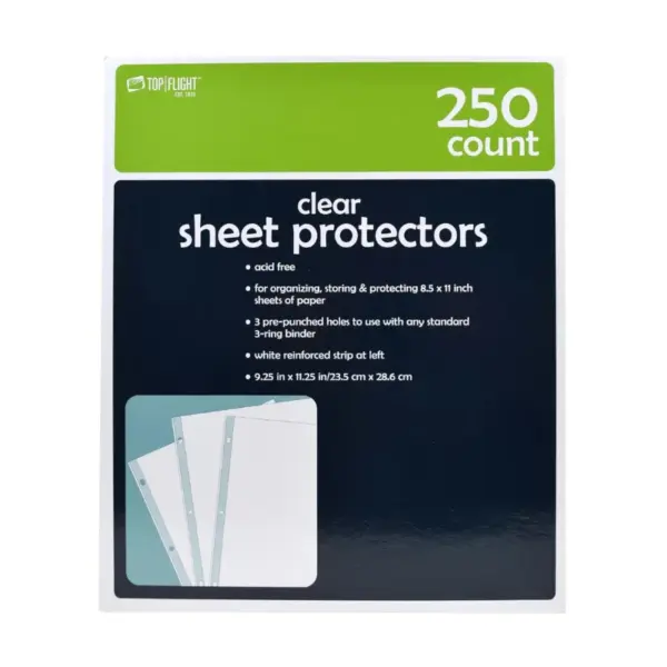 Top Flight Clear Sheet Protectors, 250 ct.