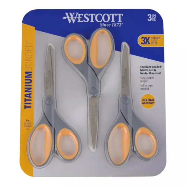 Westcott 8" Titanium Bonded Scissors 3 pk.