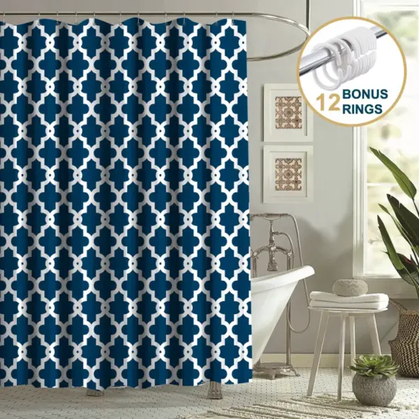 ComfiTime Shower Curtain with Hooks – Heavy-Duty Mold/Mildew-Resistant, Weighted-Hem Fabric Bathroom Curtain, Water-Repellent, Machine-Washable, Fade-Resistant, Wavy Print, 72 x 72, Gray