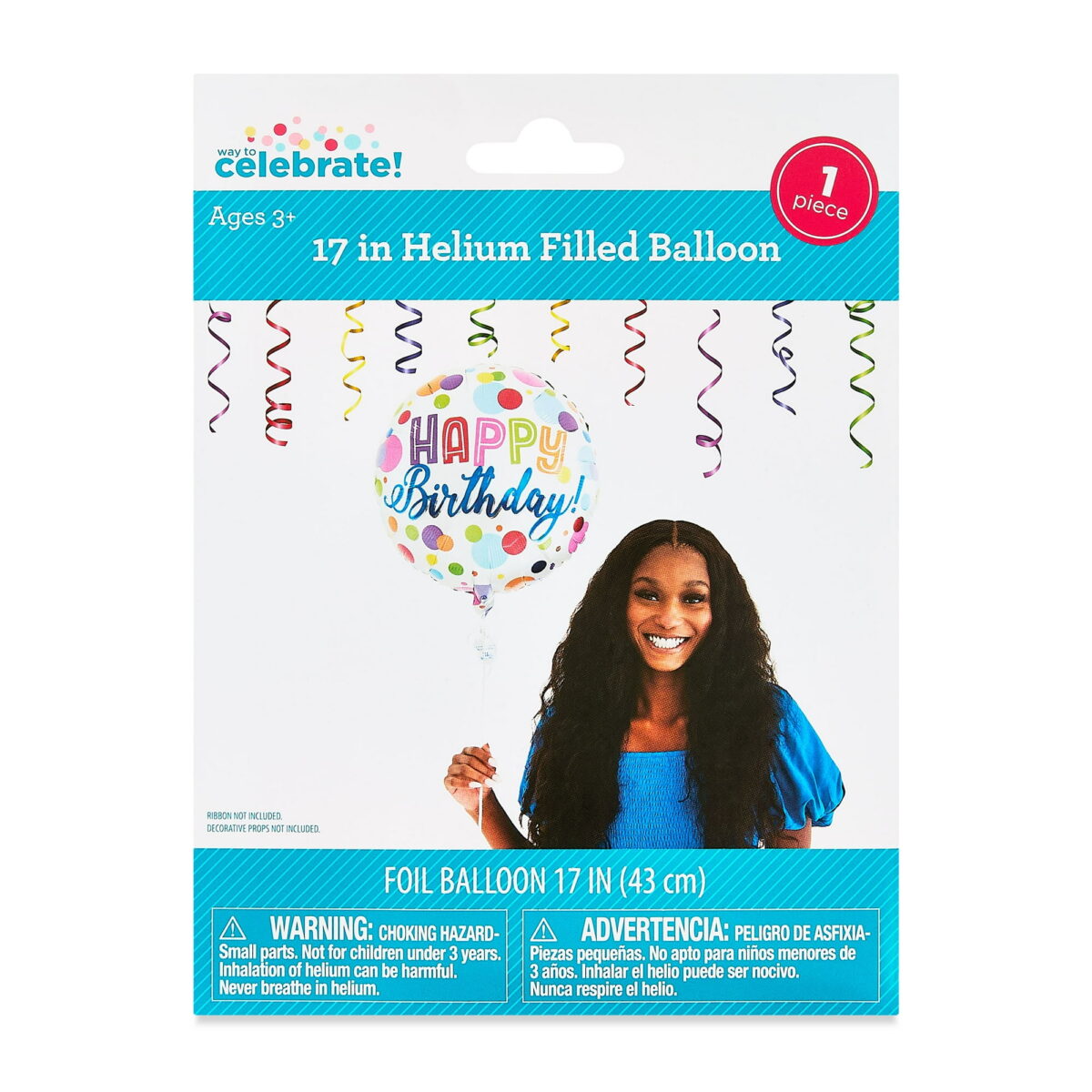 17" Multicolor Confetti Happy Birthday Balloon, by Way To Celebrate - Image 2