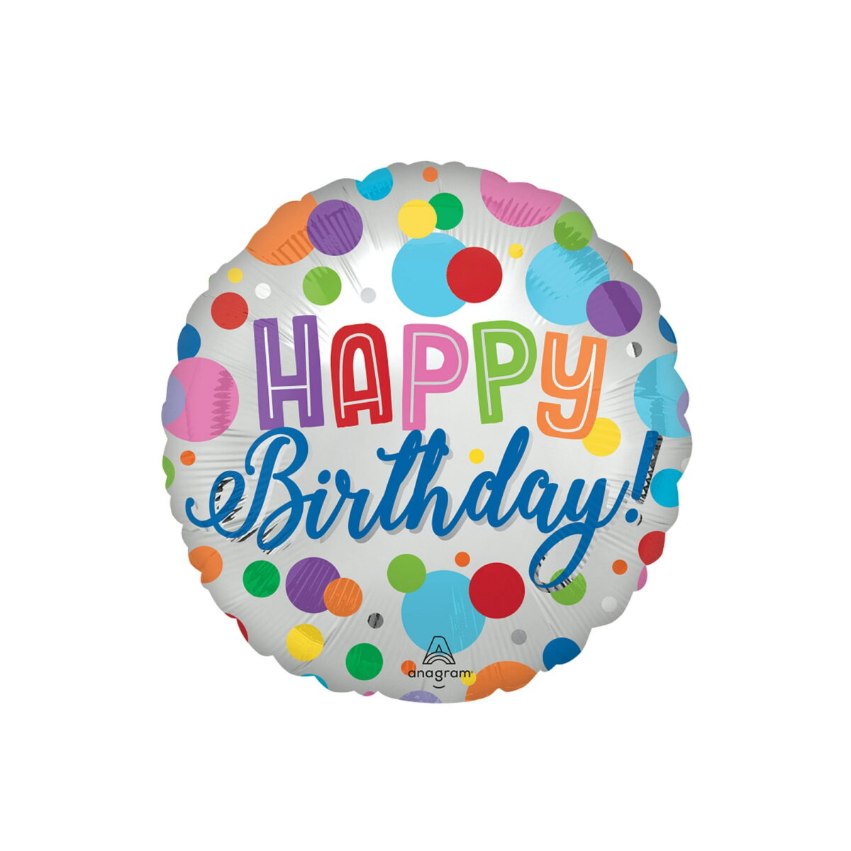 17" Multicolor Confetti Happy Birthday Balloon, by Way To Celebrate - Image 1