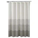 Mainstays Black Yarn Dyed Stripe Shower Curtain, 72" x 72" - Image 2