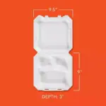 Hefty Supreme Foam Hinged Lid Container, 3-Compartment 125 ct. - Image 3