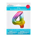 34" Rainbow Ombre Number 4 Foil Balloon, by Way To Celebrate - Image 2
