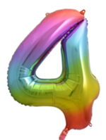 34" Rainbow Ombre Number 4 Foil Balloon, by Way To Celebrate