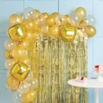 48ct Balloon Arch Garland Décor Kit with Backdrop Gold - Spritz™ - Image 2