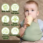 4Pcs Cute Silicone Baby Bibs for Babies & Toddlers Waterproof, Soft,BPA Free (10-72 Months,Unisex) - Image 4