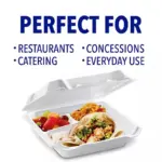 Hefty Supreme Foam Hinged Lid Container, 3-Compartment 125 ct. - Image 5