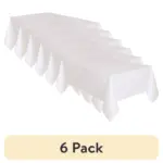 (6 pack) Rectangular 54" x 108" White Plastic Table Cover, by Way To Celebrate