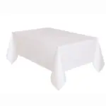 (6 pack) Rectangular 54" x 108" White Plastic Table Cover, by Way To Celebrate - Image 2