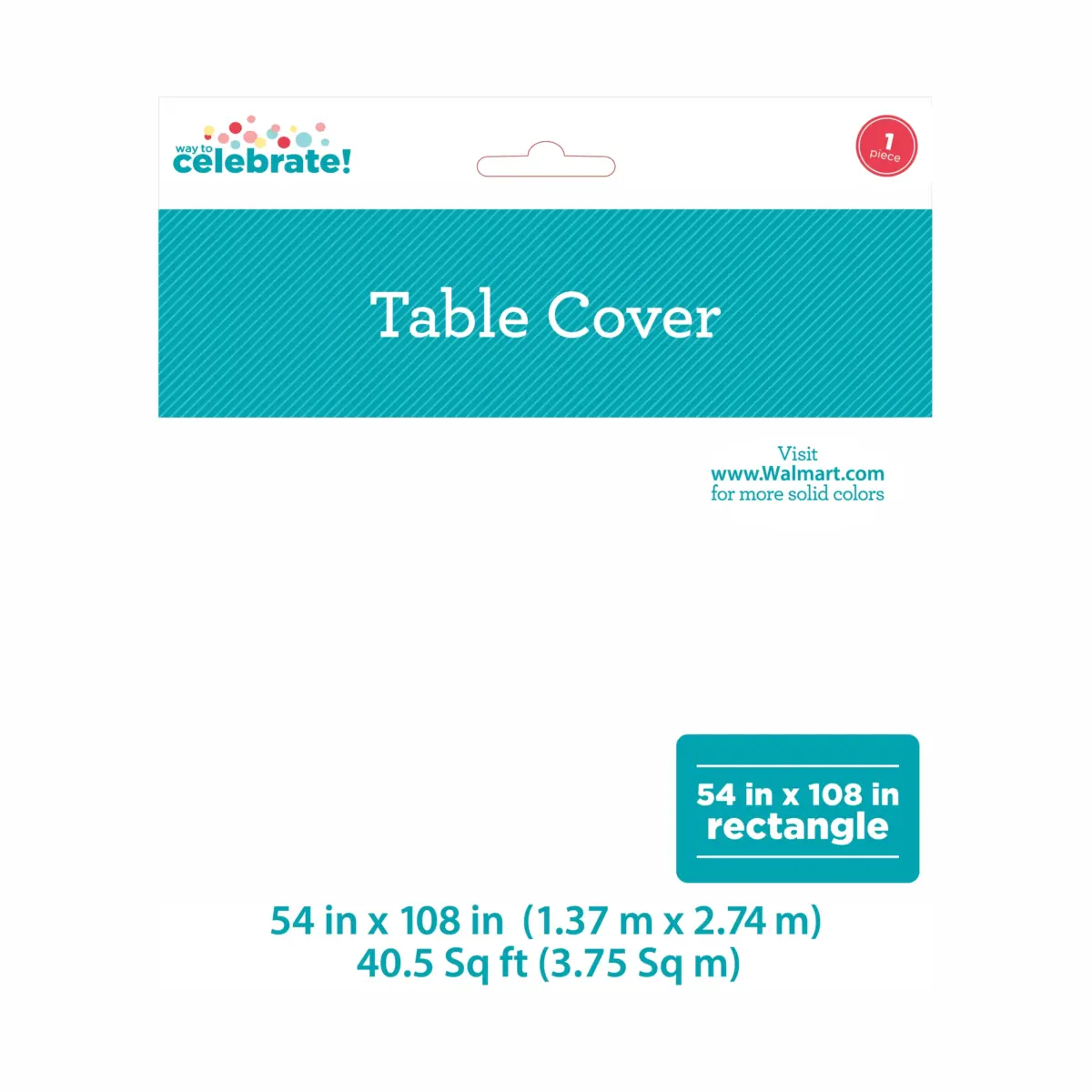 (6 pack) Rectangular 54" x 108" White Plastic Table Cover, by Way To Celebrate - Image 3