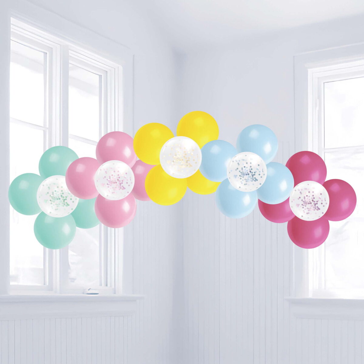 Multicolor Flower Latex Balloon Garland, 27 Pieces, by Way To Celebrate - Image 3