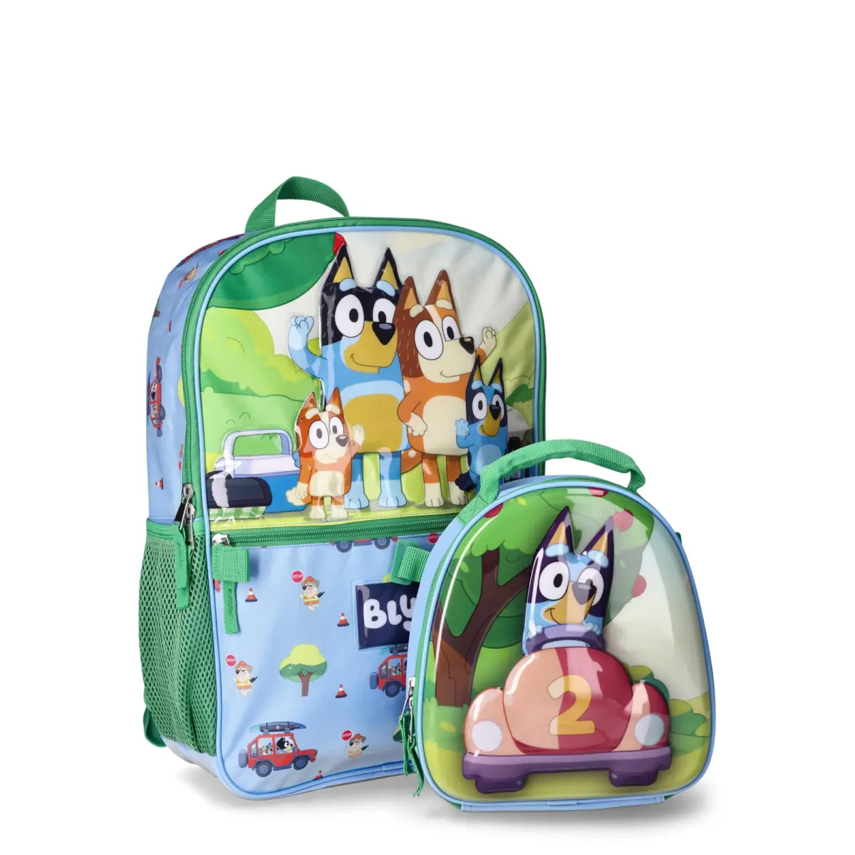 BBC Bluey Family Trip Kids 17 Laptop Backpack 2-Piece Set with Lunch Bag, Multi-Color - Image 1