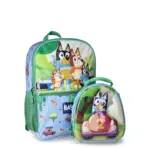 BBC Bluey Family Trip Kids 17 Laptop Backpack 2-Piece Set with Lunch Bag, Multi-Color