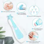 Baby Nail Trimmer Electric-12 in 1 Baby Nail Clippers Safe Baby Nail File Kit with a Nail Clipper, Scissor, Tweezers, and Nail Files - Image 3