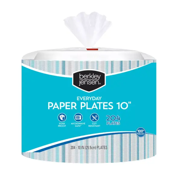 Berkley Jensen Everyday 10 Paper Plates - Abstract, 204 ct.