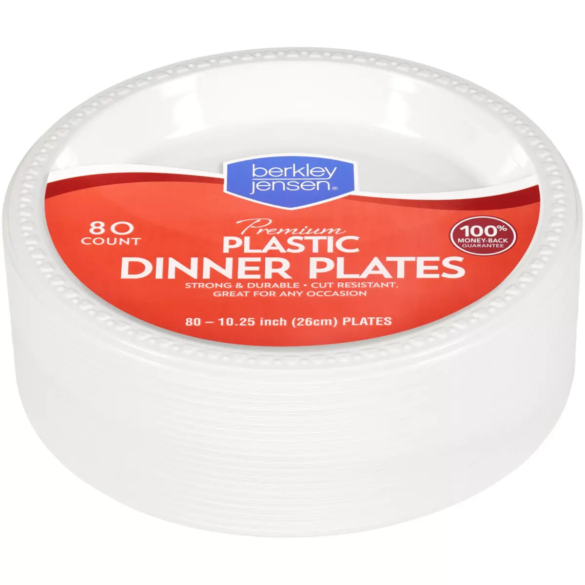 Berkley Jensen Premium 10" Plastic Dinner Plates, 80 ct. - Image 3