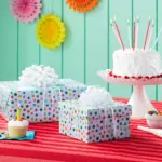 Blue Dots Gift Wrapping Paper - Spritz™ Birthday Gift Wrap, Multi-Colored, FSC Certified, 96 x 30 - Image 2