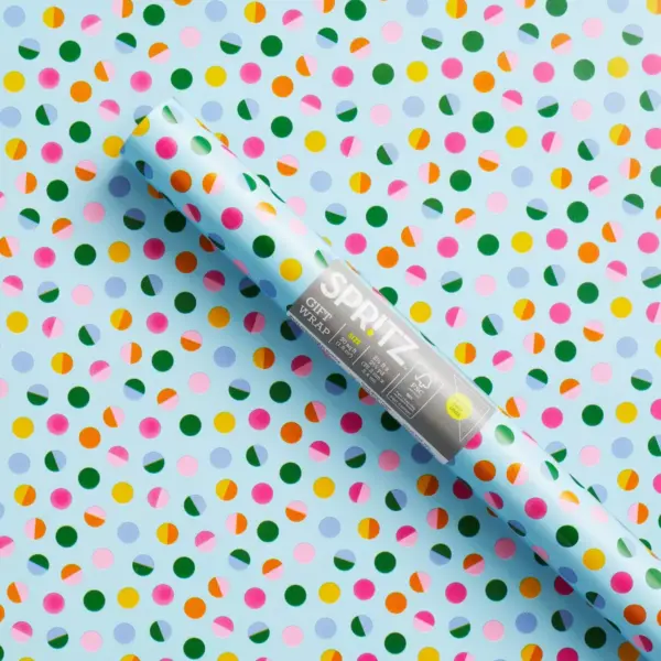 Blue Dots Gift Wrapping Paper - Spritz™ Birthday Gift Wrap, Multi-Colored, FSC Certified, 96 x 30