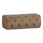 Boardwalk Multifold 1-Ply Natural Paper Towels 16 pks., 250 towels/pk. - Image 2