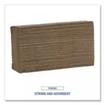 Boardwalk Multifold 1-Ply Natural Paper Towels 16 pks., 250 towels/pk. - Image 5