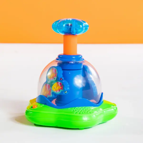 Bright Starts Press & Glow Spinner Baby Toy with Lights and Sounds, Ages 6 months +