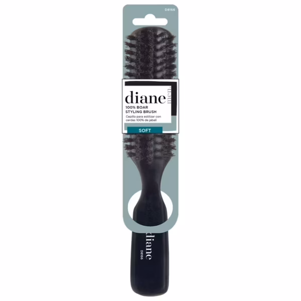 Diane Men's 100% Soft Boar Wave Styling Hair Brush, Wood Handle