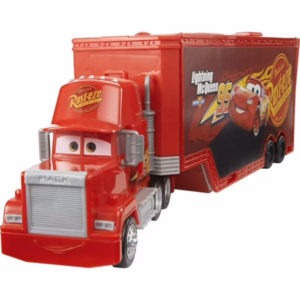 Disney Pixar Cars Transforming Mack Playset, 2-in-1 toy Truck & Tune-Up Station with Launcher