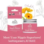 Earth Mama Organic Nipple Butter, Nipple Cream for Breastfeeding, 2 oz - Image 2