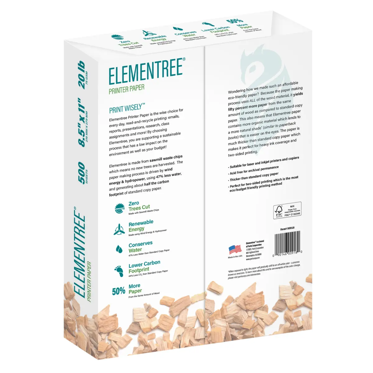 Elementree Sustainable Multipurpose Paper, 20 lb., 8.5" x 11", White, 4000 Sheets - Image 3