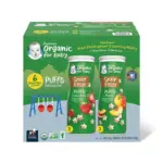 Gerber Organic Grain & Grow Cereal Puffs Variety Pack, Peach and Strawberry, 1.48 oz., 6 pk.
