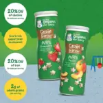 Gerber Organic Grain & Grow Cereal Puffs Variety Pack, Peach and Strawberry, 1.48 oz., 6 pk. - Image 5