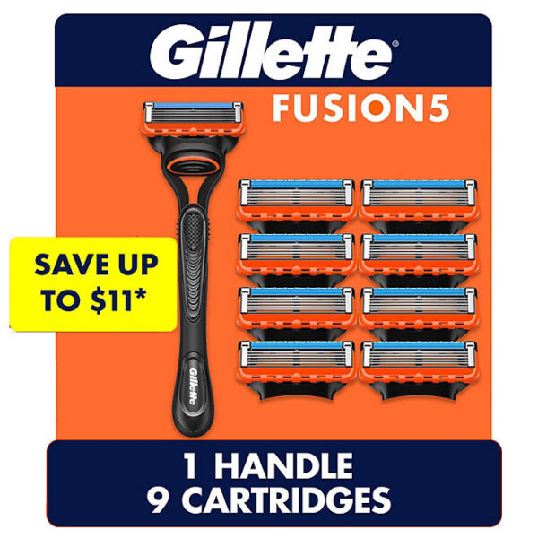 Gillette Fusion5 Men's Razor Handle + 9 Cartridges