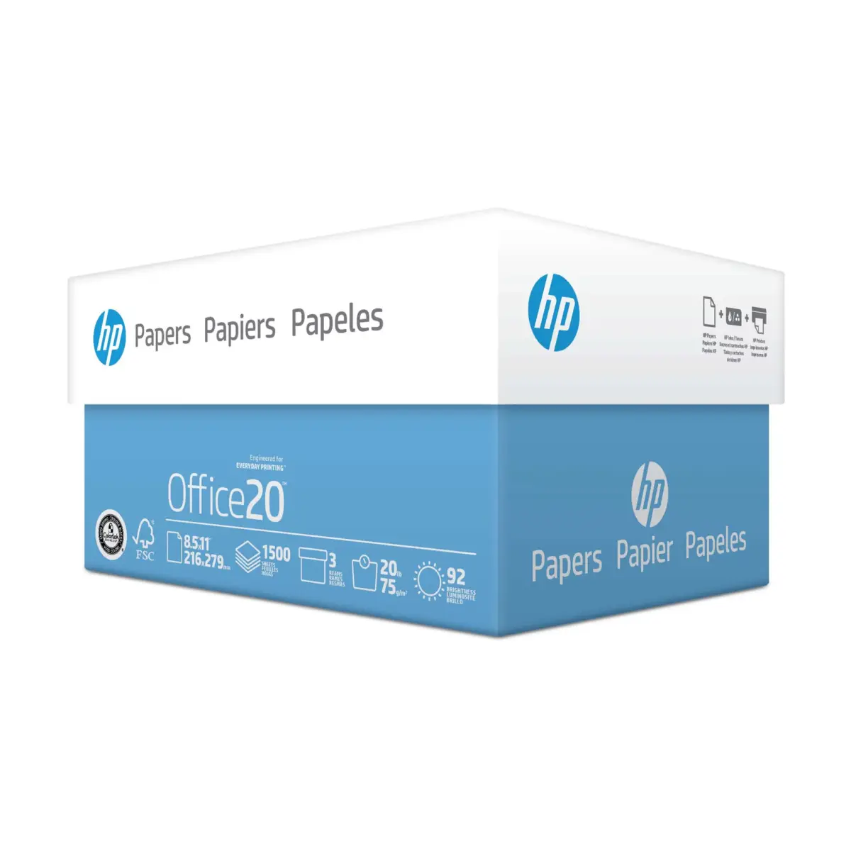 HP White Office Copy Paper, 92 Brightness, 20 lbs., Letter, 3 Reams, 1,500 sheets - Image 5