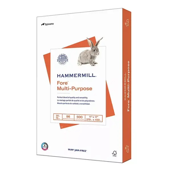 Hammermill - Fore Multipurpose Paper, 20lb, 96 Bright, 8-12 x 14 - 1 Ream