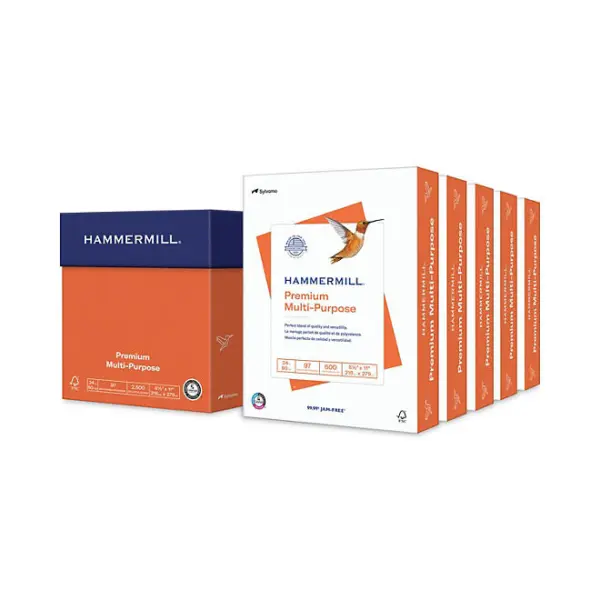 Hammermill - Premium Multipurpose Paper, 8-12 x 11, White - 1 Carton (2,500 sheets)