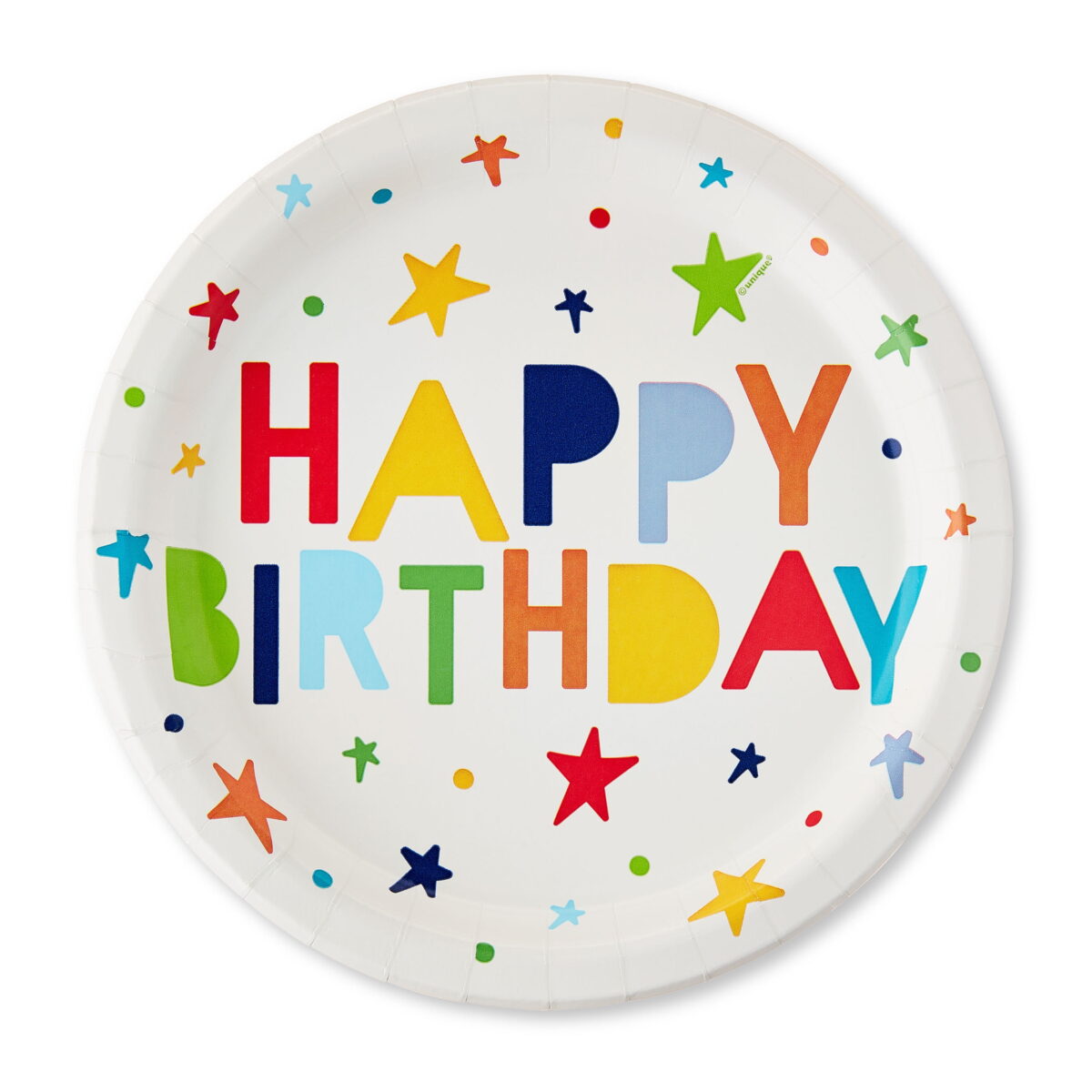 Happy Birthday Disposable Paper Plates, 9", Multicolor, 10 Count, by Way To Celebrate - Image 5