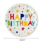 Happy Birthday Disposable Paper Plates, 9", Multicolor, 10 Count, by Way To Celebrate - Image 3