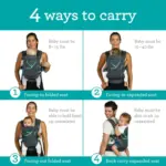 Infantino Carry On Active Multi-Pocket Baby Carrier, 4-Positions, 8-40lbs, Gray - Image 2